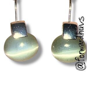 Bundle Sale 3 for $15 | Silver Tone Dangle Earrings with Green Shimmering Beads